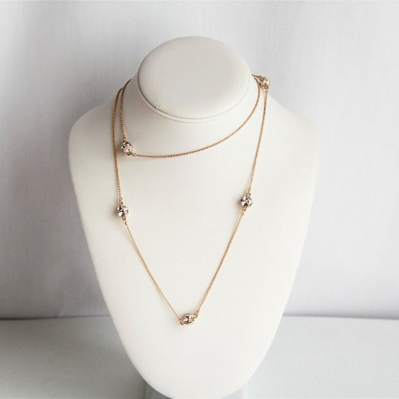 Kate Spade Gold Chain and Crystal Station “Lady Marmalade" Scatter Necklace - Picture 1 of 4